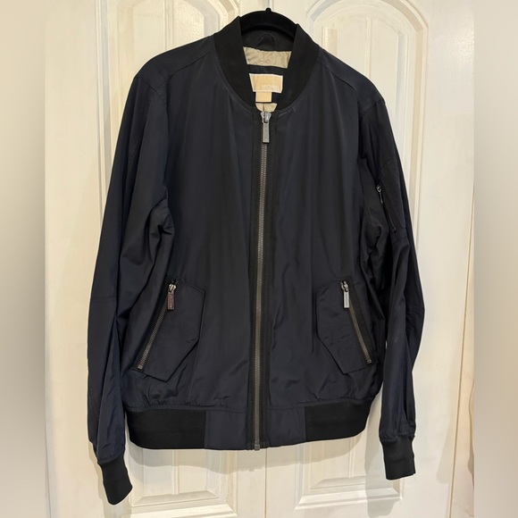 MICHAEL Michael Kors Navy bomber jacket size M NWOT - Picture 1 of 5